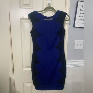 NWT Jax navy sleeveless sheath bodycon dress with lace embroidery on sides 4